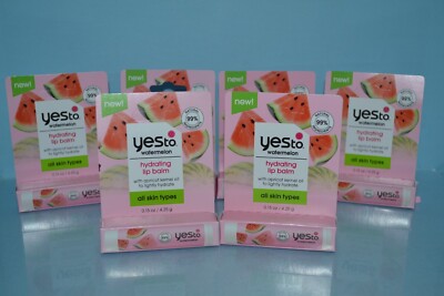 Lot Of 6 Yesto Hydrating Lib Balms, Watermelon, 0.15 oz Each, All Skin Types