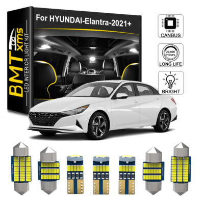 12X White Interior LED Light Bulbs License Plate For HYUNDAI Elantra 2021 2022+