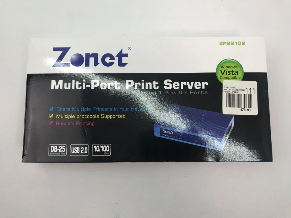 Zonet ZPS2102 Multi-Port Print Server - Image 2 of 4