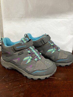 Merrell Hilltop Mid Quick Hiking Shoes Waterproof Grey Girls  Size 3.5M NWOB