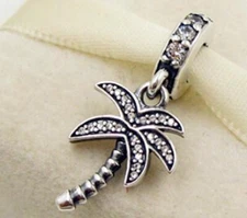 Authentic Pondora Charm Pendant Sparkling Palm Tree with Clear CZ 791540CZ