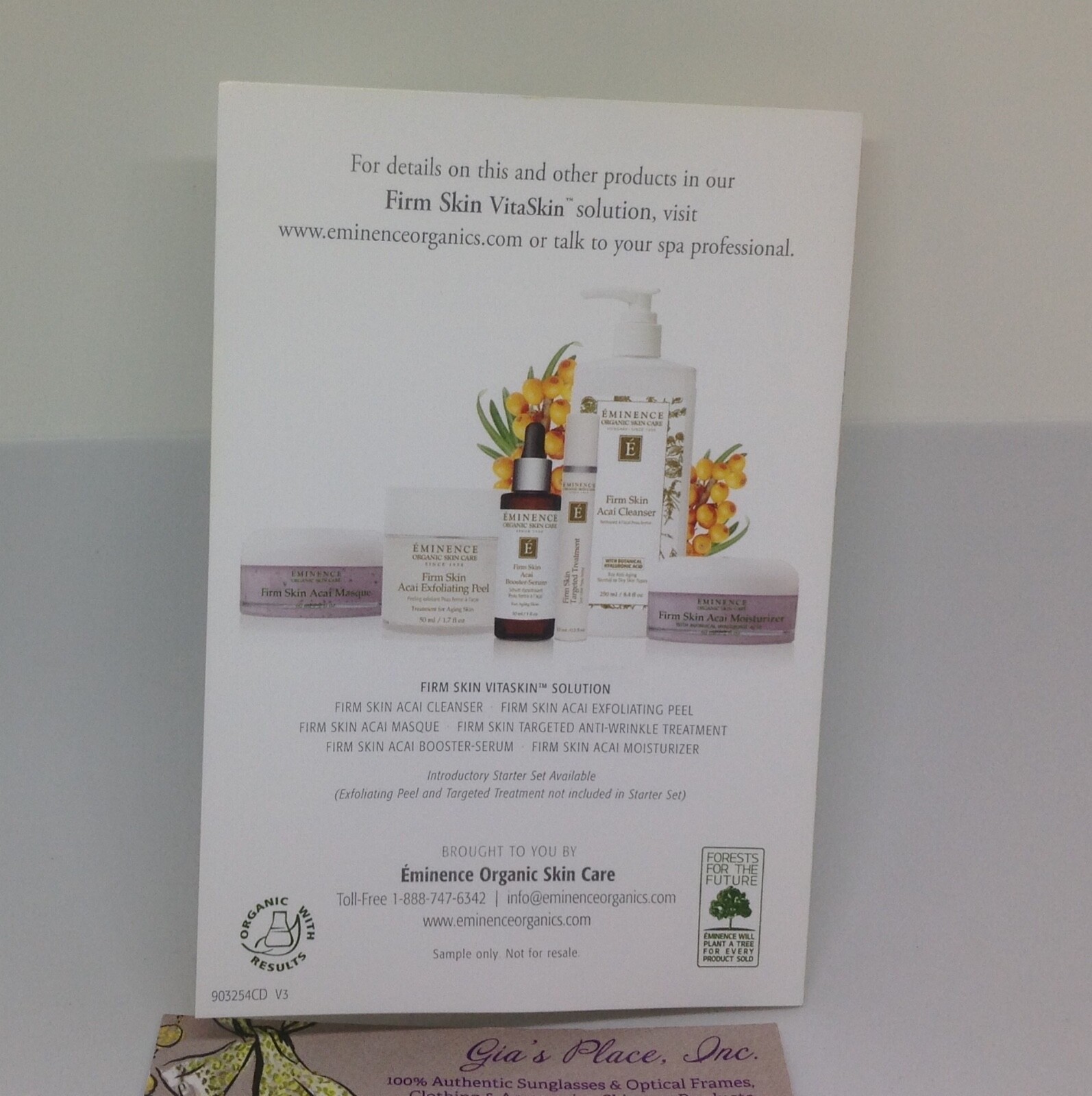 12 Eminence FIRM SKIN ACAI MOISTURIZER Cream Card Samples 3ml. 10oz each