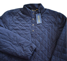 New RALPH LAUREN POLO GOLF Navy 1/4 Snap Button QUILTED PULLOVER Jacket XL