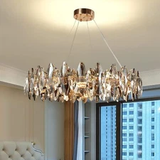 Luxury K9 Crystal Ceiling Fixture Light Round Pendant Lamp Chandelier Lighting