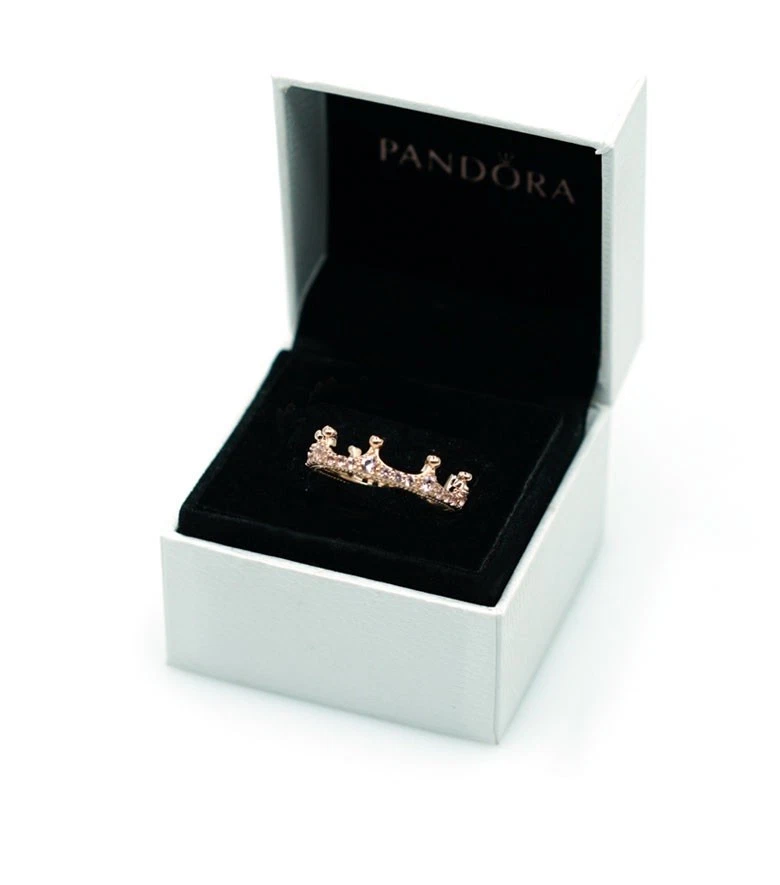 Pandora enchanted crown 2024 ring rose gold