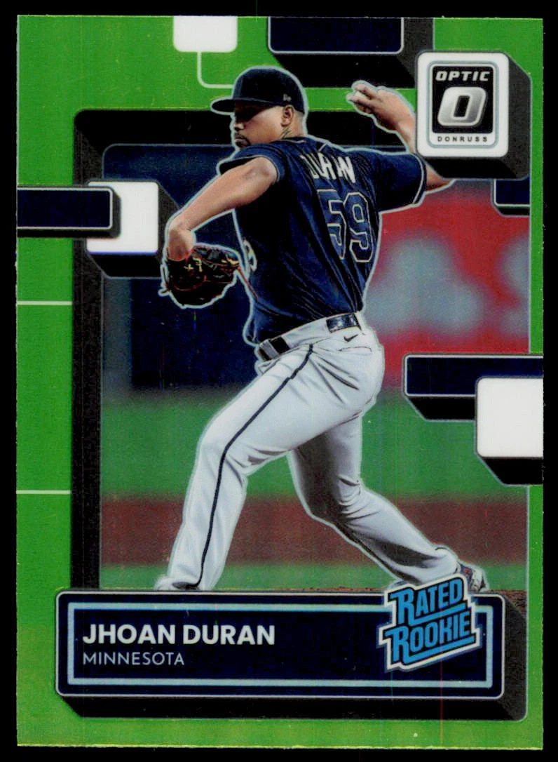 2022 Donruss Optic Jhoan Duran 126 Lime Green Prizm RC Minnesota Twins