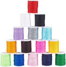 150 Yards 0.8Mm Nylon Beading String for Bracelet, 15 Colors