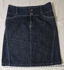 Eddie Bauer Dark Wash Denim Pencil Skirt Sz 6 100 Cotton Double Button
