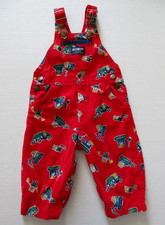 Vintage Oshkosh B  Gosh Overalls Red Corduroy Mice at Work Size 18M Construction
