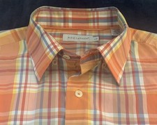 ALEX CANNON Sz Large LS All Cotton Plaid Shirt