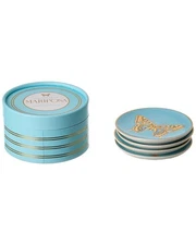 Jonathan Adler Set Of 4 Mariposa Coasters Blue