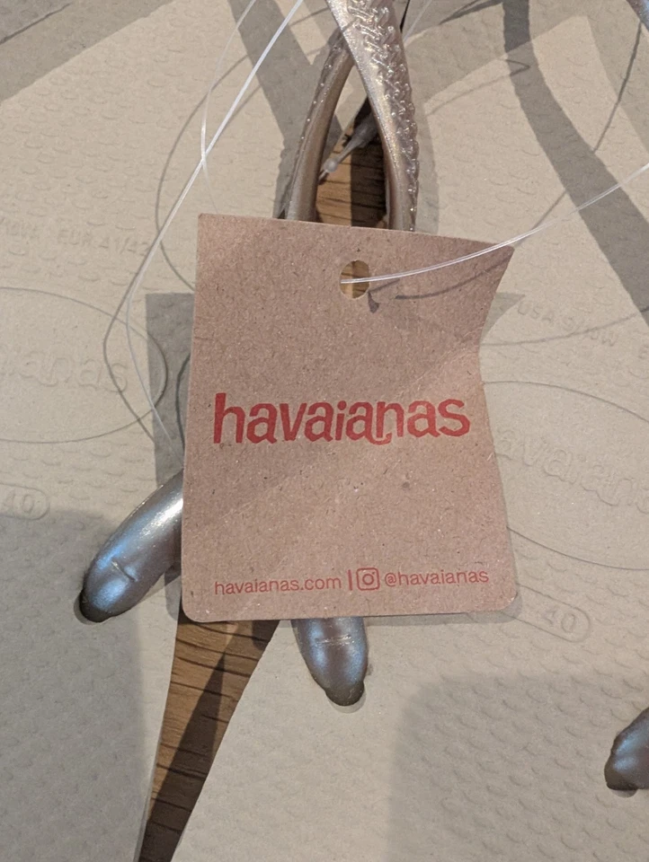 Havaianas Women’s Beige/Silver Flip-Flop Sandals - EU 39-40 UK 7 - Image 4 of 4