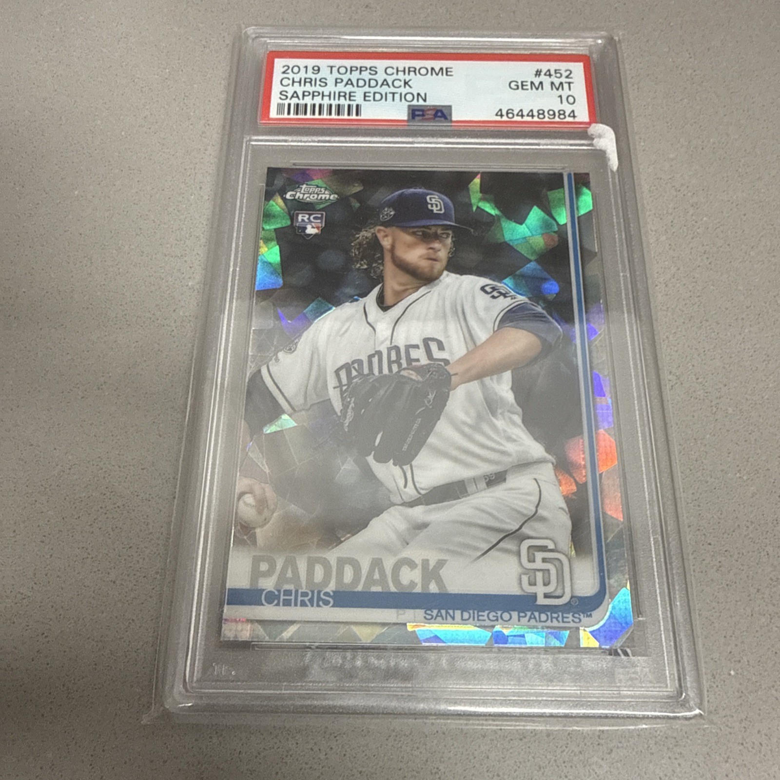 2019 Topps Chrome Sapphire Edition #452 Chris Paddack Rookie Card RC PSA 10
