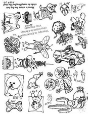 Unmounted Rubber Stamp Plate, Unmounted/Uncut Pink Rubber Stamps