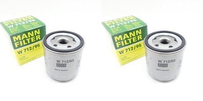 2x MANN-FILTER Ölfilter W 712/95 passend für Seat Leon Skoda Fabia Octavia