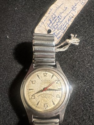 【1950s】ELOGA OH済 ヴィンテージ腕時計 Eloga 17 Jewels Automatic Incabloc Men's Wristwatch WORKS Vintage