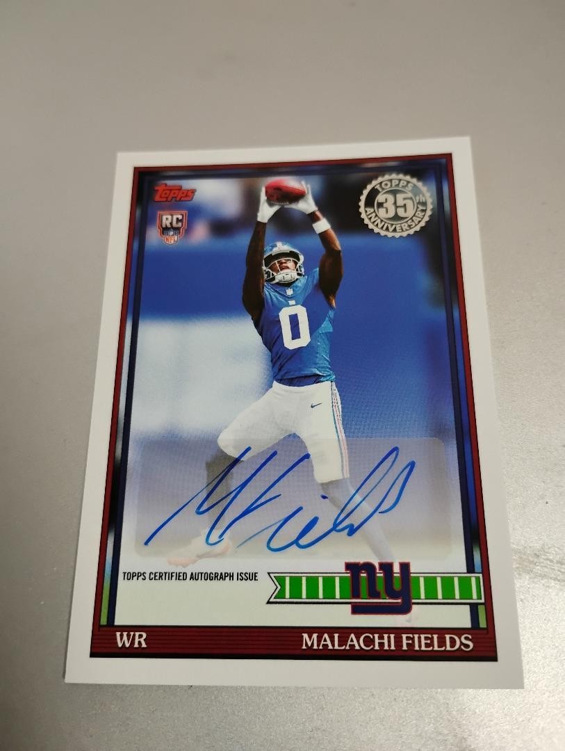 2026 Topps Flagship Football  MALACHI FIELDS  1991 Topps Auto RC Giants