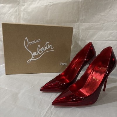 未使用級 Christian Louboutin So Kate レッドソール Christian Louboutin So Kate 100 Red Metallic Patent Psychic Size