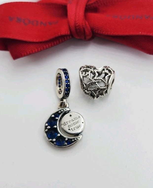 AUTHENTIC PANDORA CELESTIAL OPENWORK HEART STARS … - image 2
