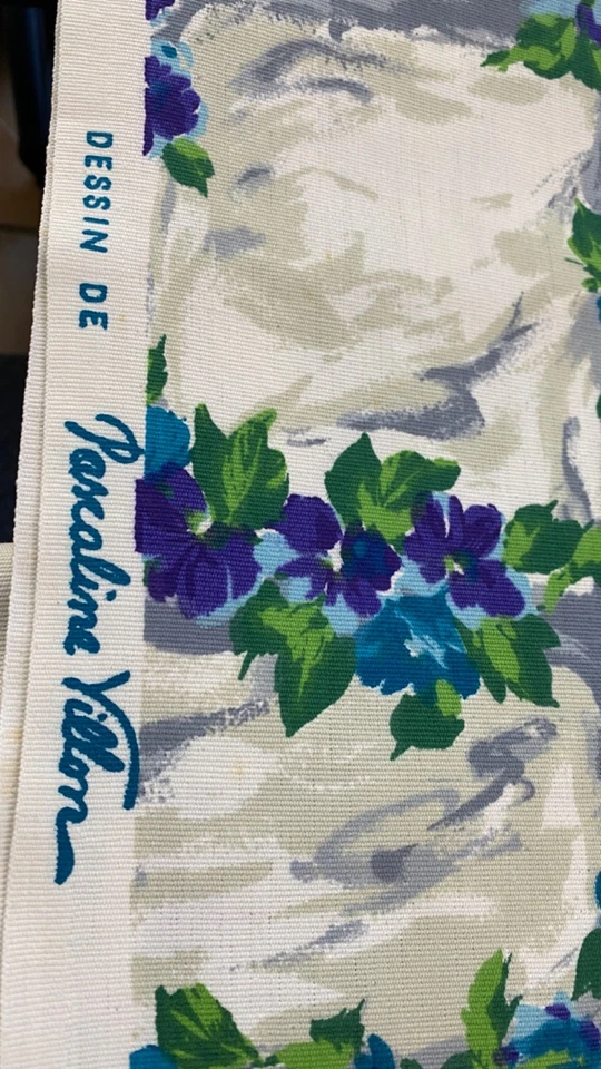 12m Tissu ancien Romanex de Boussac Pascaline Villon "Le Mur Fleuri" années 50 - Photo 4/4