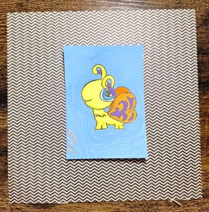 ACEO Original LPS Butterfly Acrylic Marker Pop Art Insect OOAK annamaes.artistry