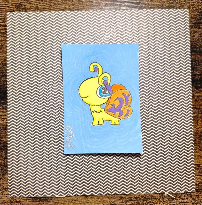 ACEO Original LPS Butterfly Acrylic Marker Pop Art Insect OOAK annamaes.artistry