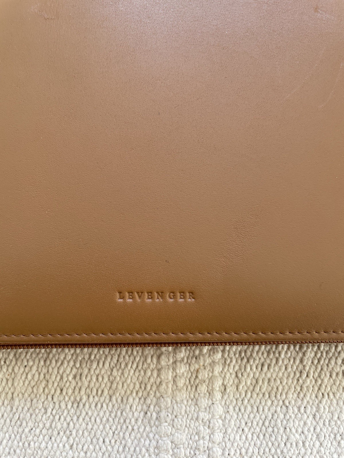 Levenger Leather Portfolio Notebook Organizer Pen Loop Window Card Pockets