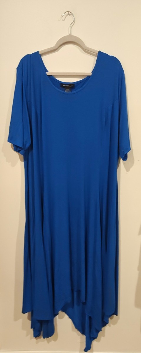 ashley stewart royal blue dress Plus Size 18/20W Asymmetric Hem Short Sleeve Ray knit dress mixes sleek pink desert swim bottom Black Dress Elegant Dress Pants Size:Help me Pick the Right Size
