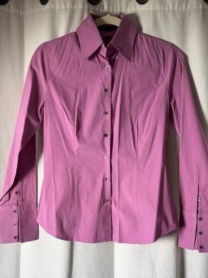 EXPRESS Design Studio Womens Y2K Pink Cotton Blend Long Sleeve Button Shirt XS 2