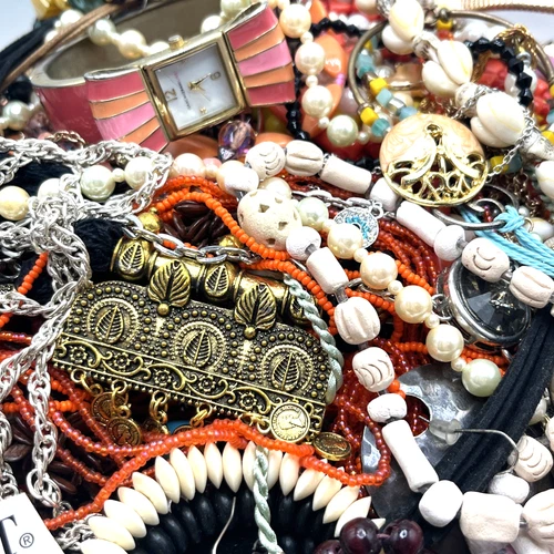 4+ Lb Costume Jewelry Vintage Modern Craft Junk Lot Many Wearable Resell Mix