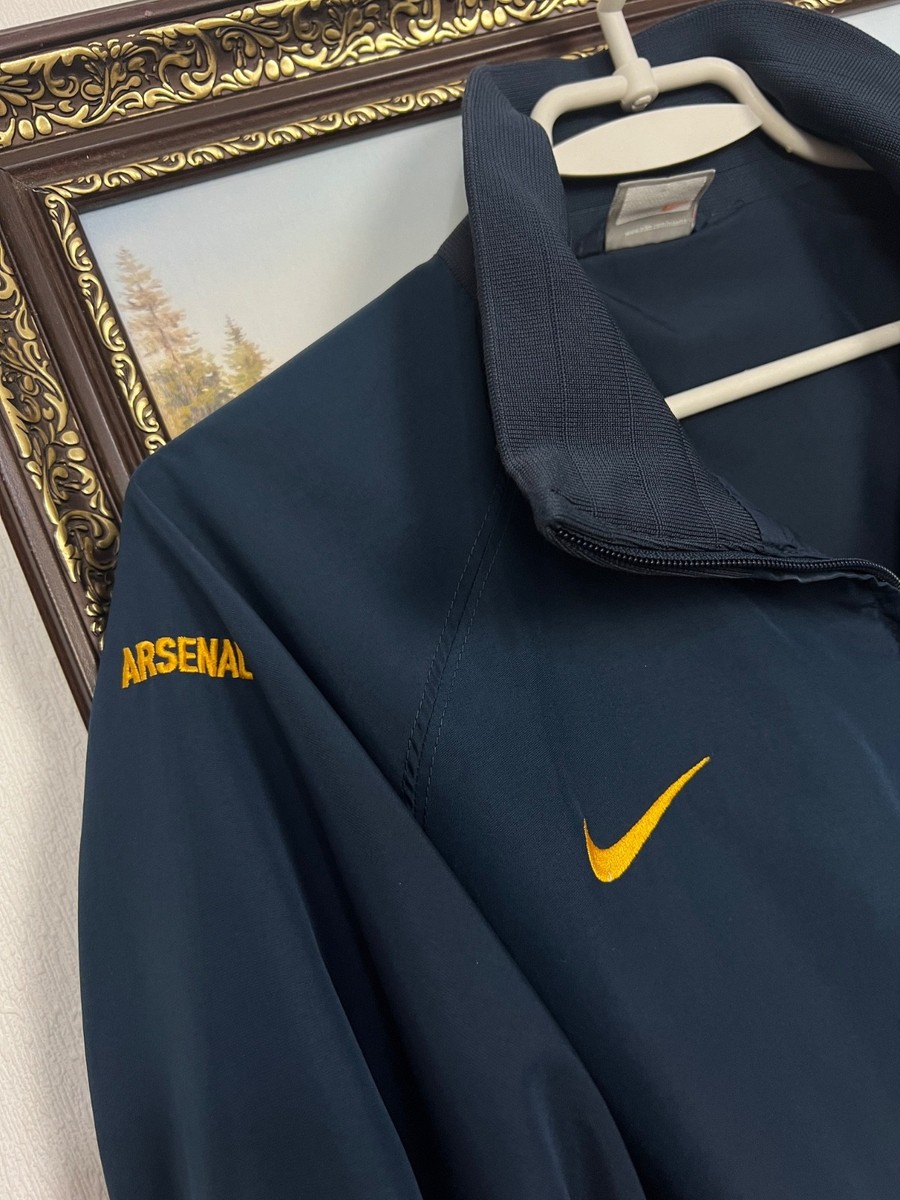 Vintage Nike Arsenal Football Jacket Soccer Track Top Blue Gunners