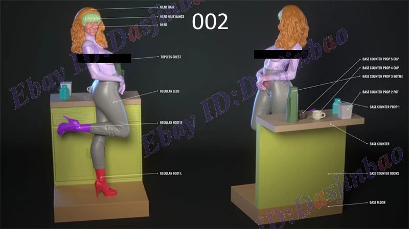 Peggy Bundy 1/8 1/6 1/4 1/3 3D Print Model Kit Unpainted Unassembled 3 Ver NSFW - Image 4 of 4