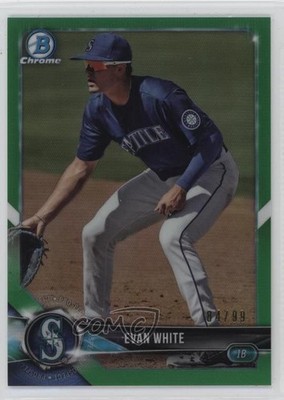 2018 Bowman Chrome Prospects Green Refractor /99 Evan White #BCP98 hg6