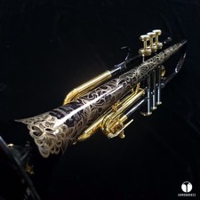 LARGE The Martin Committee Deluxe T3465 Black goldplated trumpet gamonbrass