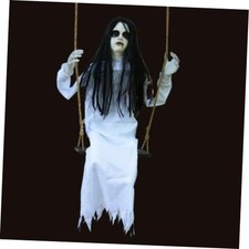 Halloween Decorations Props Hanging Swinging Girl with Creepy White