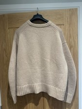 Cos Beige Chunky Cashmere Crew Neck Jumper