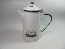 Vintage Enamel Coffee Pot Geese  Design