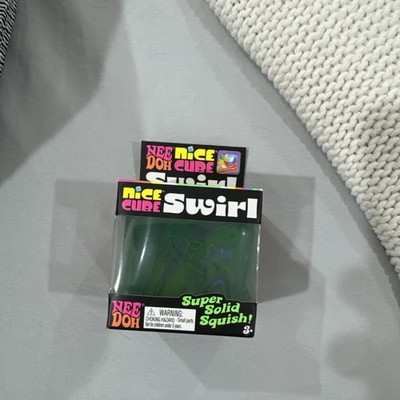 BLUE GREEN PURPLE Schylling NeeDoh Nice Cube Swirl Super Solid Squish AUTHENTIC