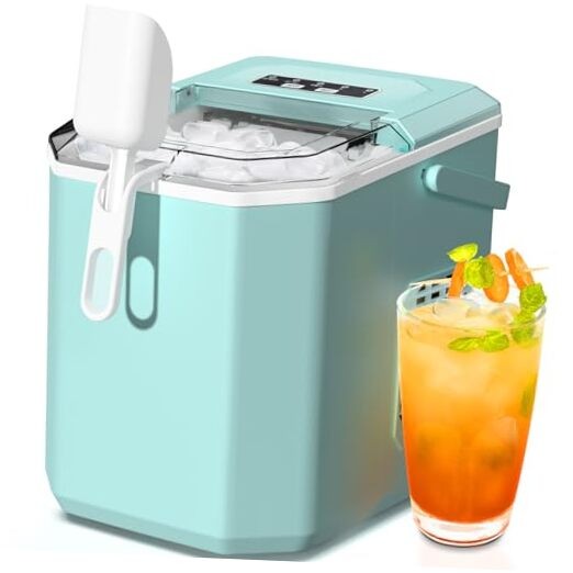 Compact Countertop Ice Maker with Carry Handle for Easy Portability and Energy Efficiency  -image