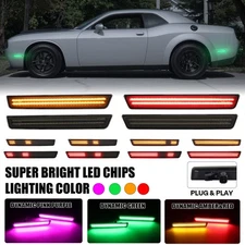 For Dodge Challenger 2015-2023 Front Rear Dynamic LED Side Marker Lights Lamps