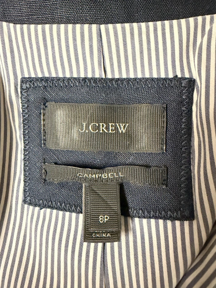 J.Crew Campbell Blazer Navy Blue Size 8P Preppy Classic - Image 4 of 4