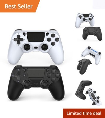 Wireless Controllers Compatible with PS4/Pro/Slim - USB C, Black & White
