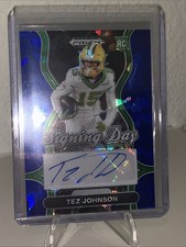 2025 Panini Prizm Draft Picks Tez Johnson Signing Day Auto Blue Cracked Ice /149