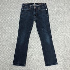 7 For All Mankind The Modern Straight Jeans Womens 27 Blue Dark Mid Rise Stretch