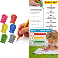 Glitter Pencil Grippers 6 Pack, Ergonomic Handwriting Aids for Kids Adults