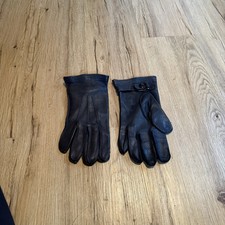 Vintage LL Bean Made USA Sta-Soft Deerskin Leather Gloves Size L Womens Black