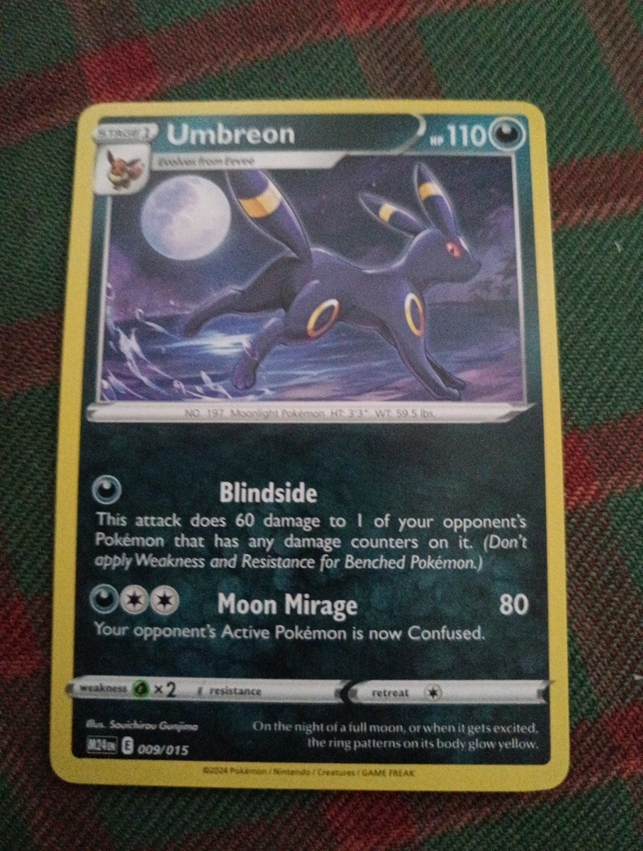 umbreon pokemon card 110 Amazon.com: Umbreon Espeon Eevee - Obsidian Flames - Pokemon Evolution 3  Card Lot main image 0