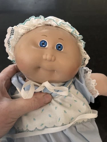 Vntg Cabbage Patch Kids Preemie Doll Coleco Xavier Roberts w Box Blue Eyes 1980s