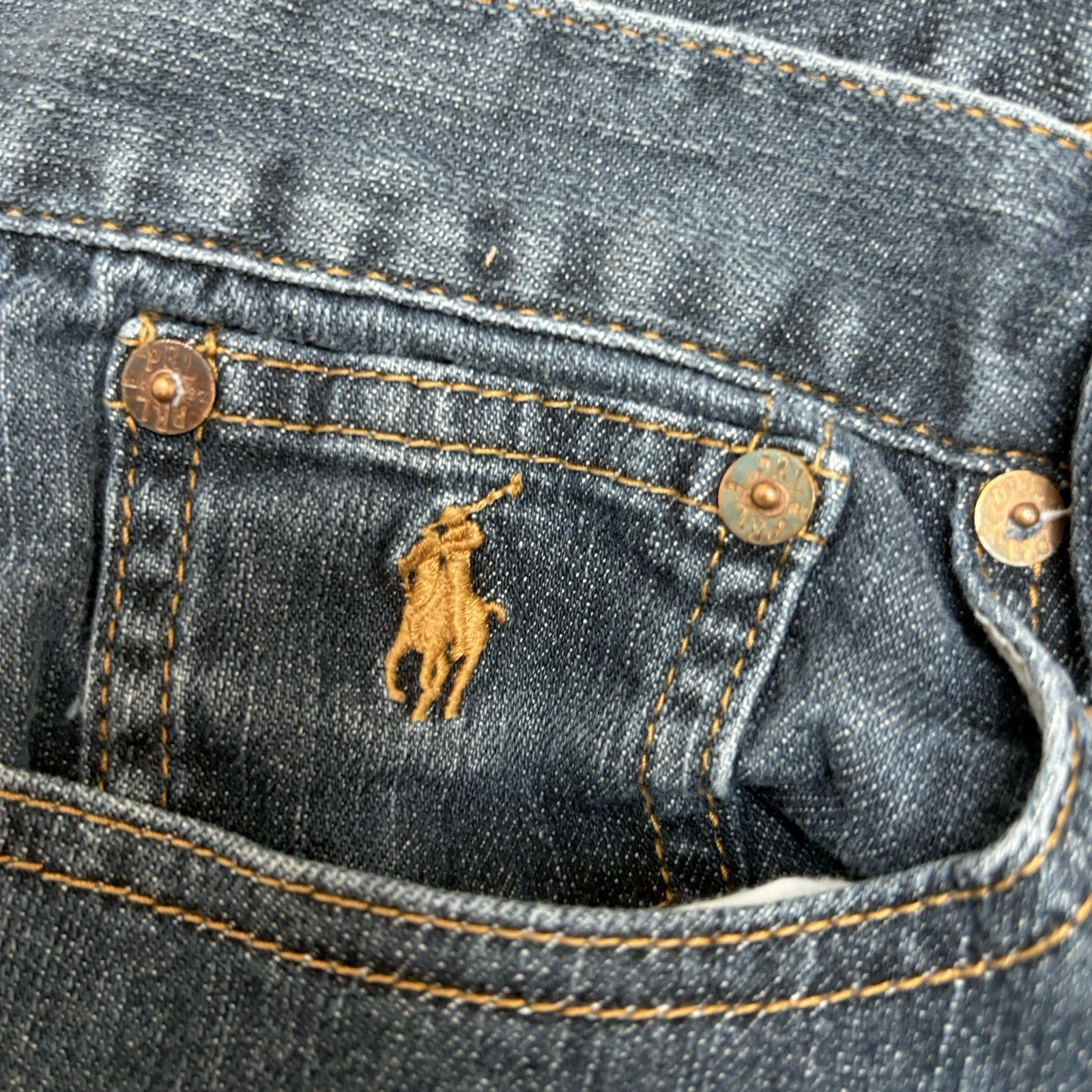 Jeans sportivi Ralph Lauren donna taglia 30 blu denim pony cucitura interna dritta 25"