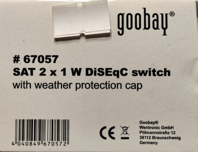 Goobay DiSEqC 2.0 Schalter 2x1 Umschalter Sat 2in1 Wetterschutz 67057